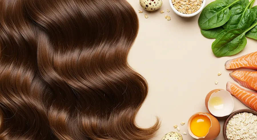 Alimentos que fortalecem os cabelos: espinafre, ovos, cenoura